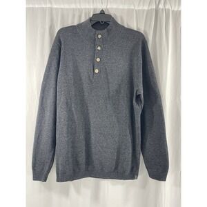 The Normal Brand Quarter Zip Pullover Mens Large Charcoal Mock Neck Long Sleeve